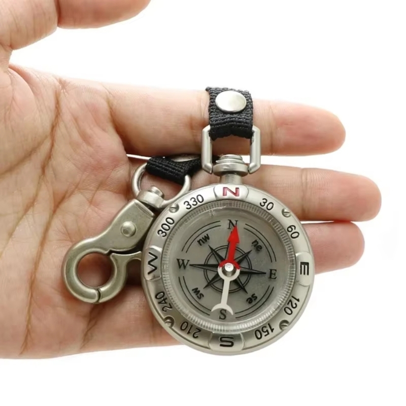 Compass Keychain Mini - Mini Bussola con Cordino Portachiavi, Bussola