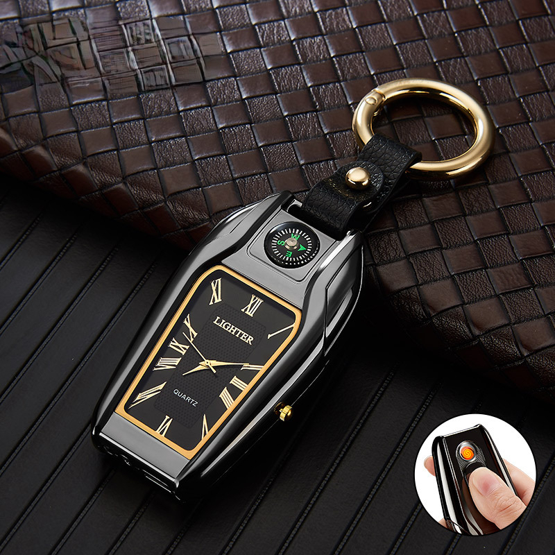 Compass Keychain Mini - Nuovo multifunzionale bussola portachiavi orologio accendino